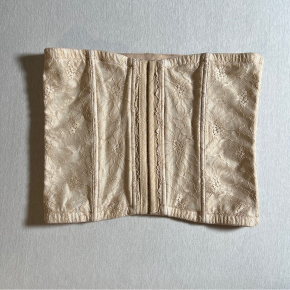 Maidenform Nude XL Hook and Eye Lace Floral Corset - Picture 1 of 9